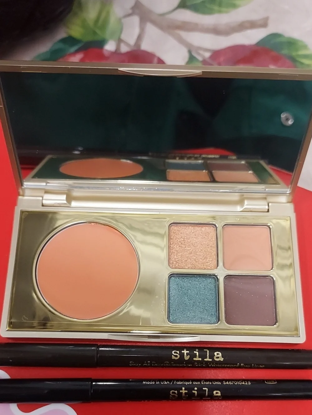 🧡🤎Stila Color Cocktail Travel Palette – Sunset Also 2 Eyeliners